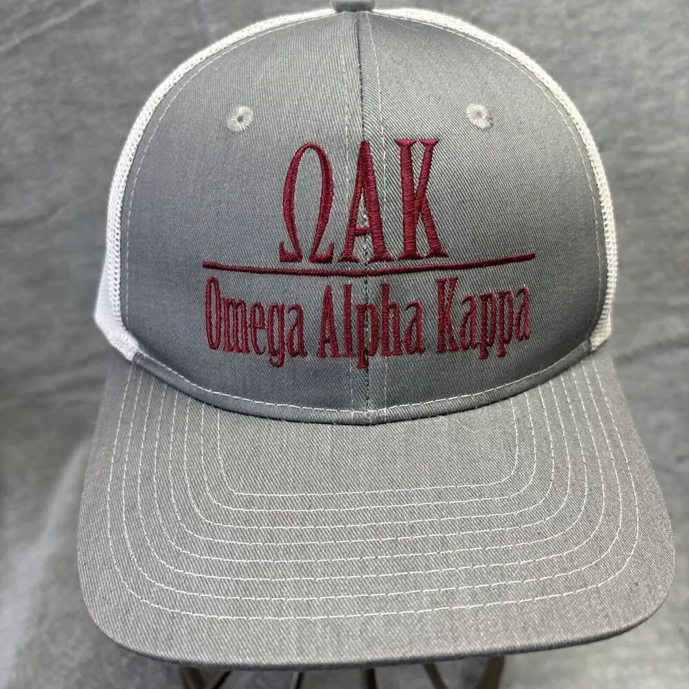 OAK Omega Alpha‎ Kappa Fraternity Cap Trucker Hat Greek Embroidered